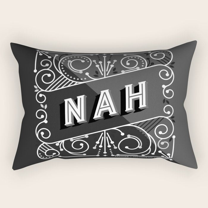 Nah - Black & Grey Palette Rectangular Pillow Gallery Image 2