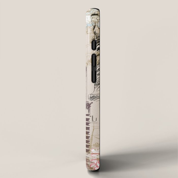 Vintage collage brown pink typography New York Landmark iPhone Case Gallery Image 2