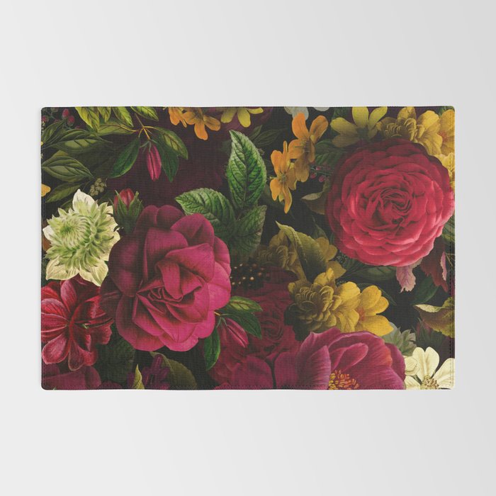 Vintage & Shabby Chic - Mystical Night Roses Bouquet Rug Gallery Image 2