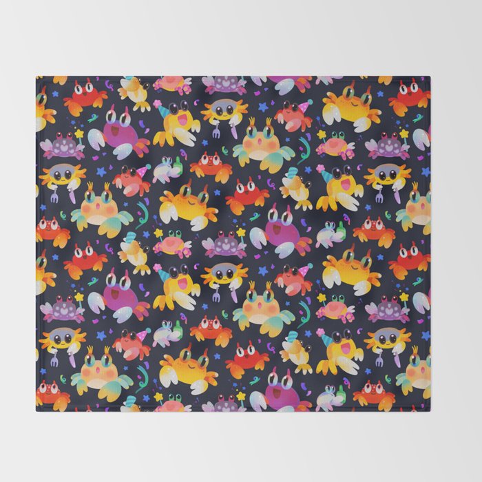 Party crab Throw Blanket Gallery Image 2