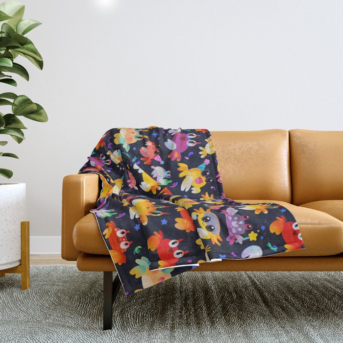 Party crab Throw Blanket Gallery Image 1