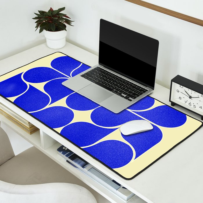 Blue mid-century shapes no8 Desk Mat Gallery Image 2