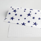 Stars - Navy Blue on White Wrapping Paper Gallery Image 2