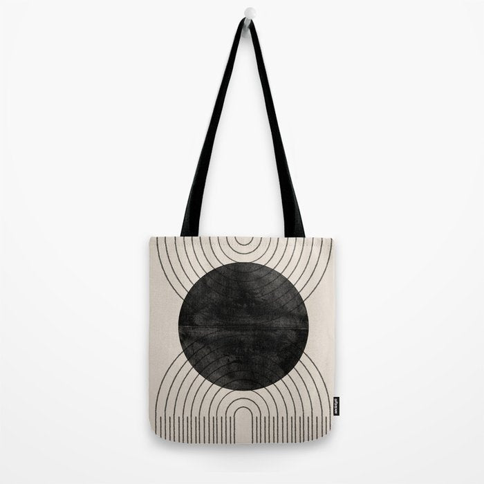 Black Geometric Arch Tote Bag Gallery Image 2