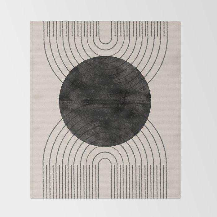 Black Geometric Arch Throw Blanket Gallery Image 2