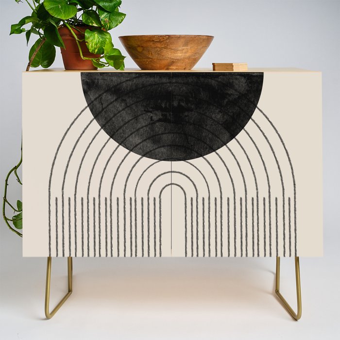 Black Geometric Arch Credenza Gallery Image 1