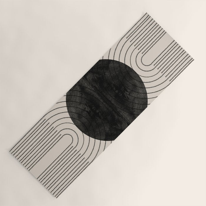 Black Geometric Arch Yoga Mat Gallery Image 1