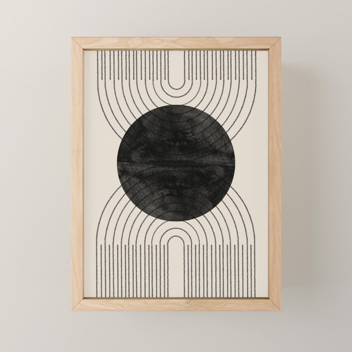 Black Geometric Arch Mini Art Print Gallery Image 1