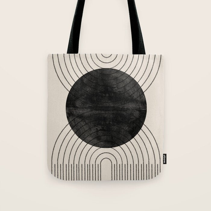 Black Geometric Arch Tote Bag Gallery Image 1