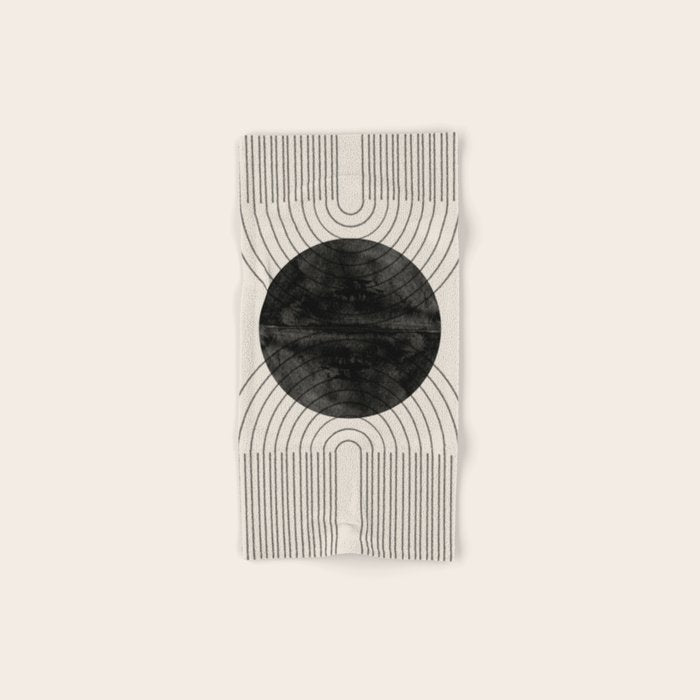 Black Geometric Arch Bath Towel Gallery Image 1
