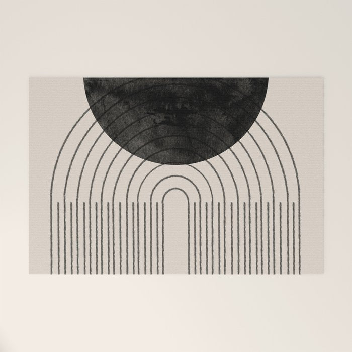 Black Geometric Arch Welcome Mat Gallery Image 1