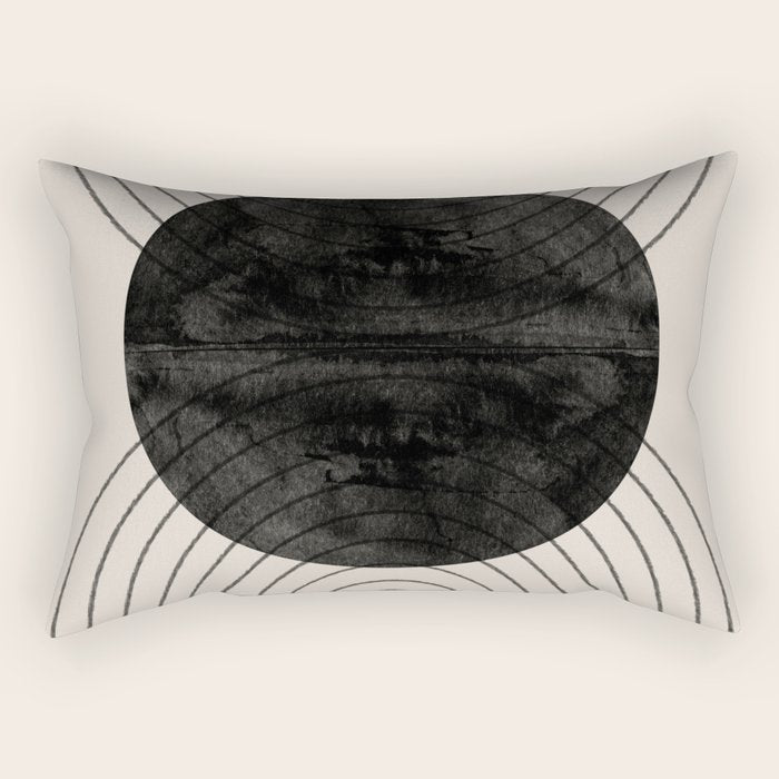 Black Geometric Arch Rectangular Pillow Gallery Image 1