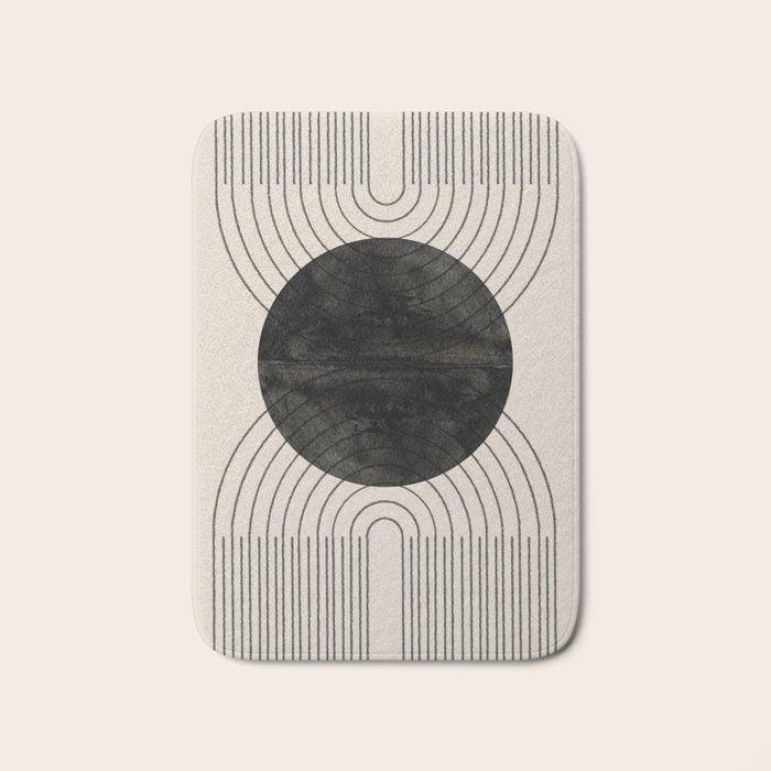 Black Geometric Arch Bath Mat Gallery Image 1
