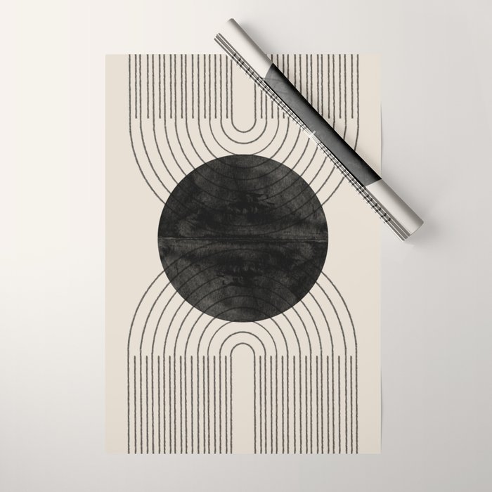 Black Geometric Arch Wrapping Paper Gallery Image 1