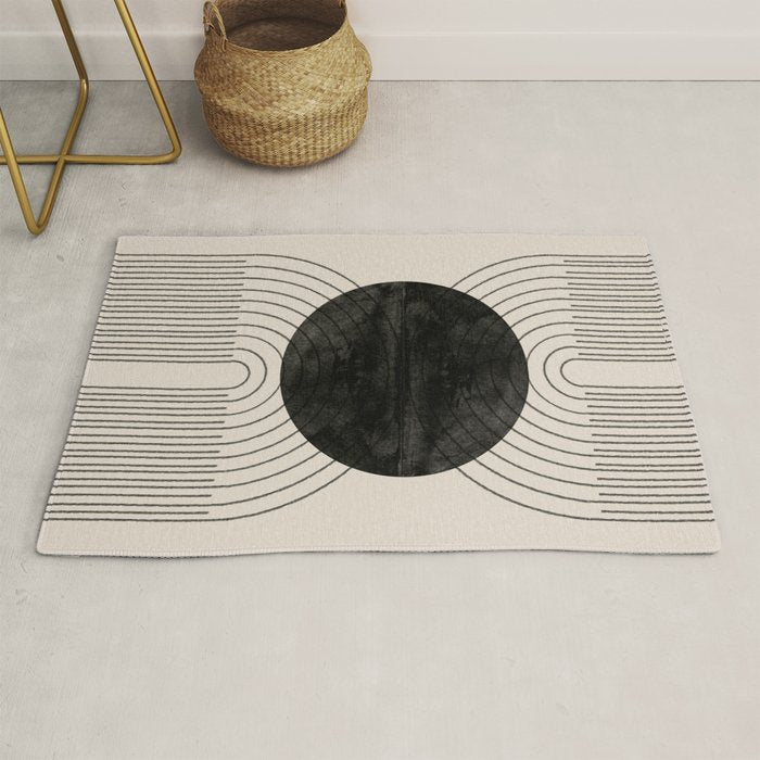 Black Geometric Arch Rug Gallery Image 1