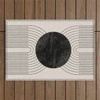 Black Geometric Arch Outdoor Rug Gallery Image 1