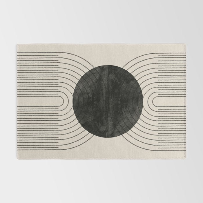 Black Geometric Arch Rug Gallery Image 2
