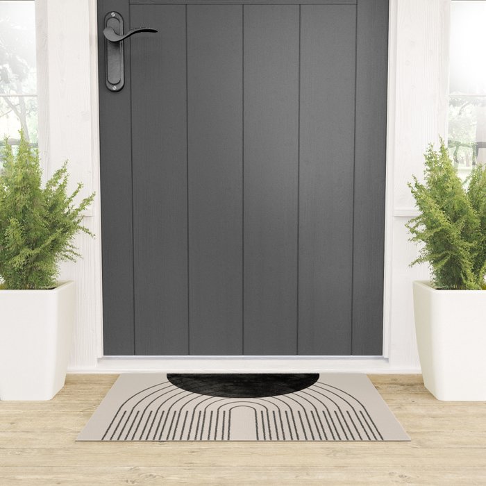 Black Geometric Arch Welcome Mat Gallery Image 3