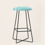 Modern Retro Liquid Swirl Fluid Abstract Pattern in Light Pastel Aqua Turquoise Stool Gallery Image 1
