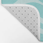 Modern Retro Liquid Swirl Fluid Abstract Pattern in Light Pastel Aqua Turquoise Bath Mat Gallery Image 2