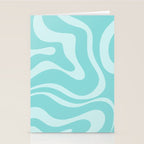 Modern Retro Liquid Swirl Fluid Abstract Pattern in Light Pastel Aqua Turquoise Stationery Card Gallery Image 2