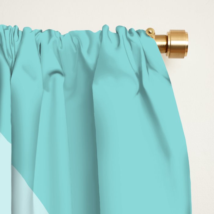 Modern Retro Liquid Swirl Fluid Abstract Pattern in Light Pastel Aqua Turquoise Window Curtain Gallery Image 2