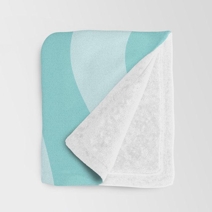 Modern Retro Liquid Swirl Fluid Abstract Pattern in Light Pastel Aqua Turquoise Throw Blanket Gallery Image 3