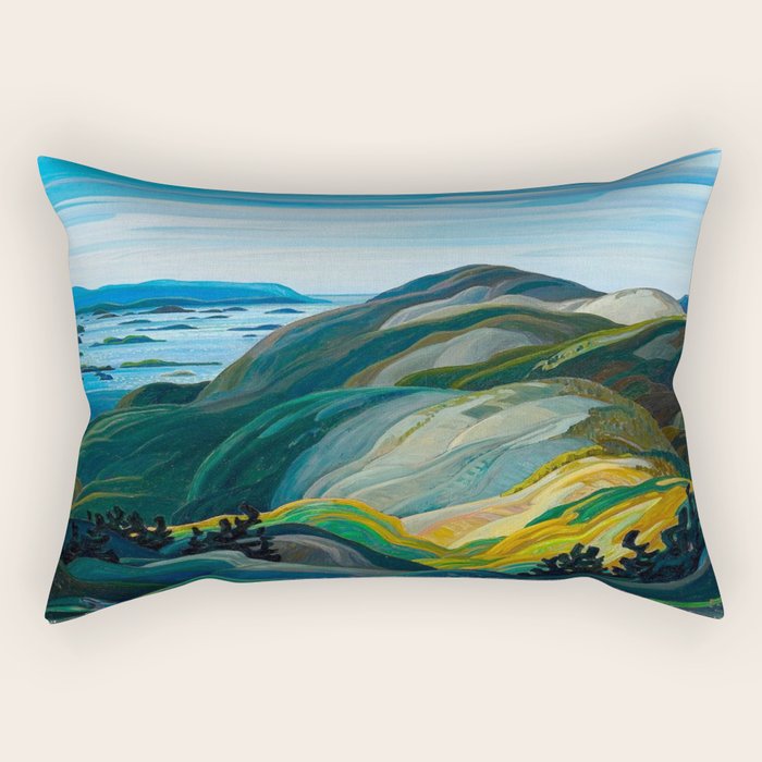 Canadian Landscape Franklin Carmichael Art Nouveau Post-Impressionism Rectangular Pillow Gallery Image 1