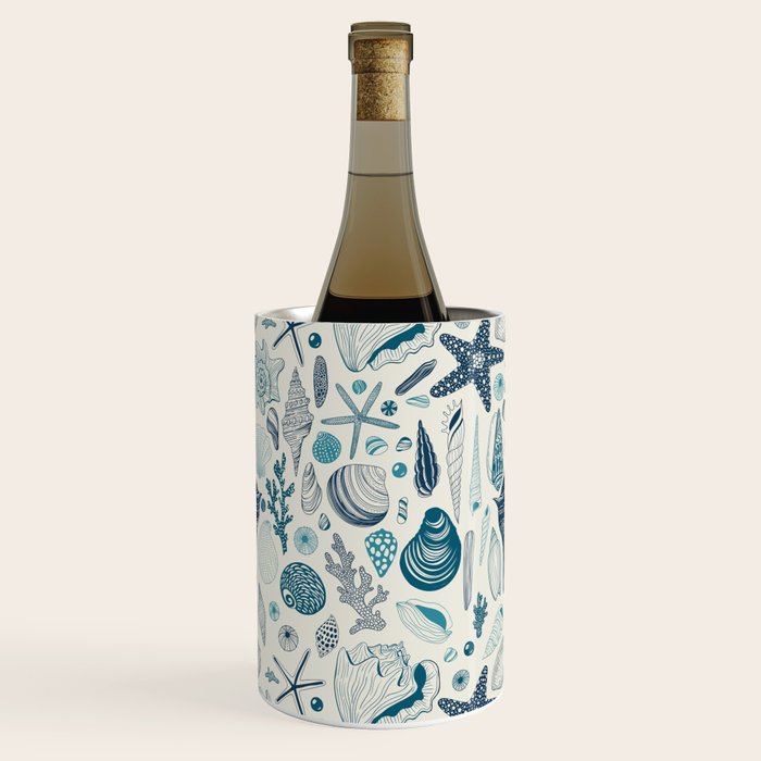 Sea shells on off white Wine Chiller Gallery Image 1