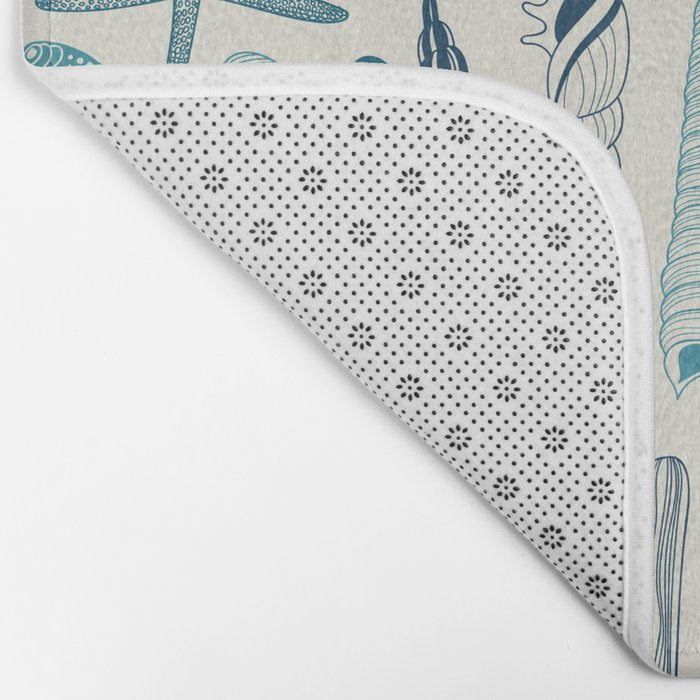 Sea shells on off white Bath Mat Gallery Image 2