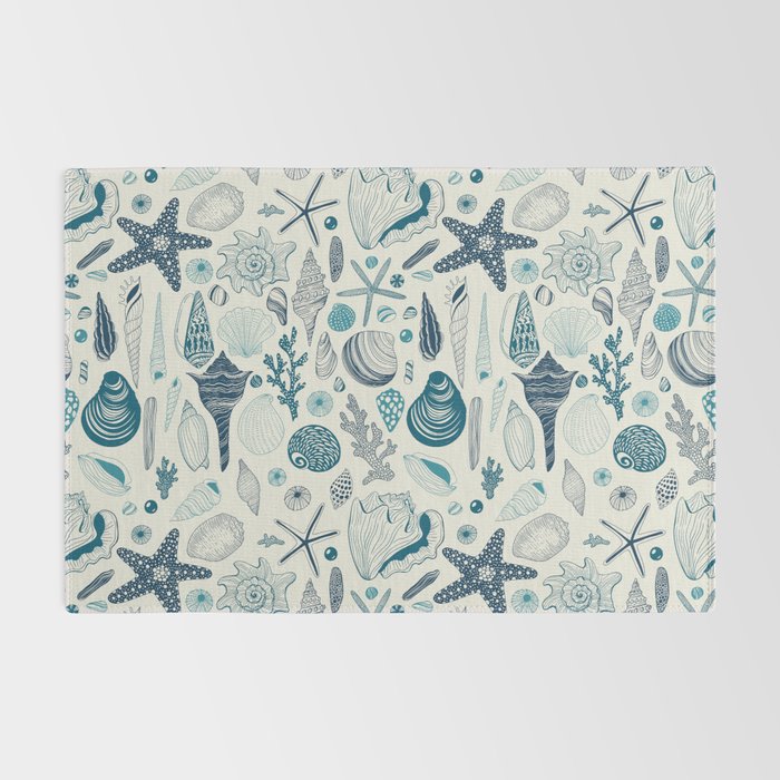 Sea shells on off white Rug Gallery Image 2