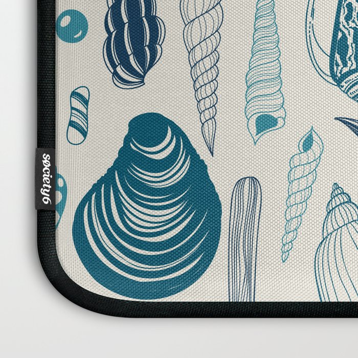 Sea shells on off white Laptop Sleeve Gallery Image 3