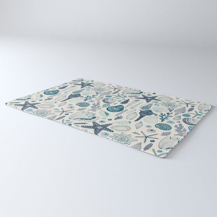 Sea shells on off white Rug Gallery Image 3