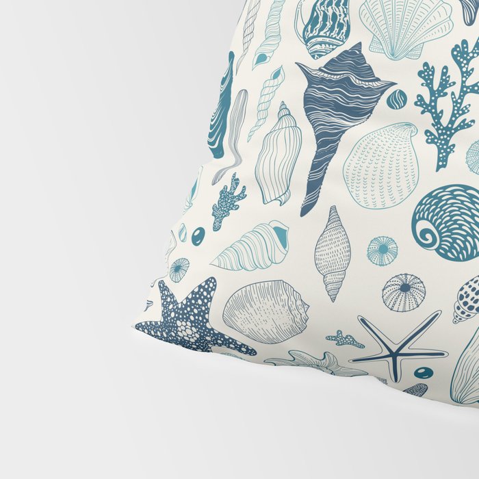 Sea shells on off white Pillow Sham Gallery Image 4