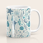 Sea shells on off white Coffee Mug Gallery Image 1