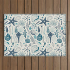 Sea shells on off white Outdoor Rug Gallery Image 1
