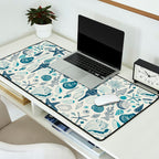 Sea shells on off white Desk Mat Gallery Image 2
