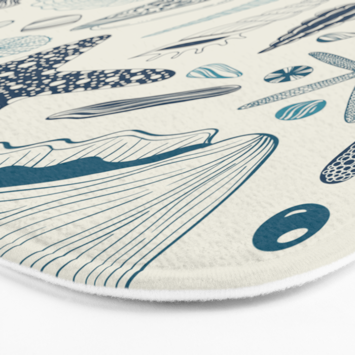 Sea shells on off white Bath Mat Gallery Image 3
