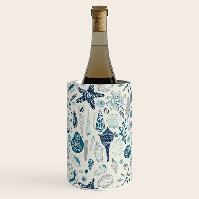 Sea shells on off white Wine Chiller Gallery Image 2