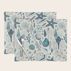 Sea shells on off white Placemat Gallery Image 1