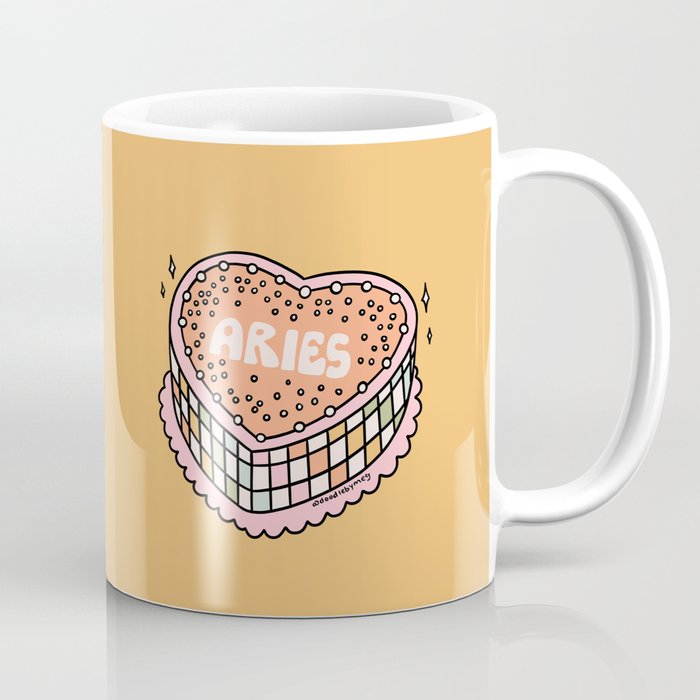 Aries Heart Cake Coffee Mug Gallery Image 1