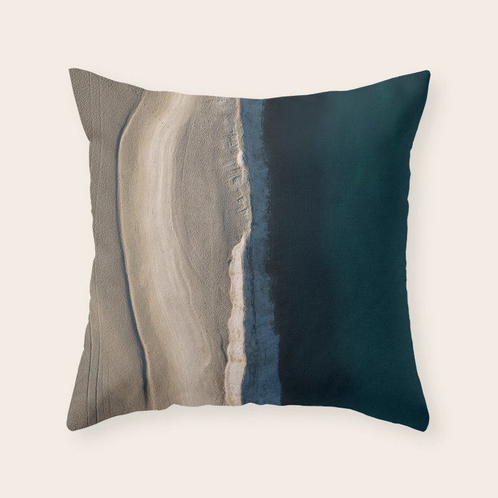 Footsteps On The Beach Throw Pillow Gallery Image 1