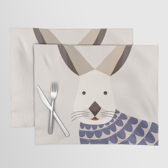Whimsical European Hare Placemat Gallery Image 1