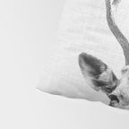 Deer - Black & White Pillow Sham Gallery Image 4