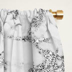 Elegant chic white gray silver glitter marble Window Curtain Gallery Image 2