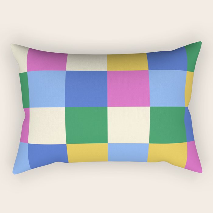 Bold Colorful Checks Pattern - Large XVI Rectangular Pillow Gallery Image 2