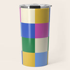Bold Colorful Checks Pattern - Large XVI Travel Mug Gallery Image 1