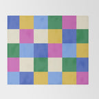 Bold Colorful Checks Pattern - Large XVI Throw Blanket Gallery Image 2