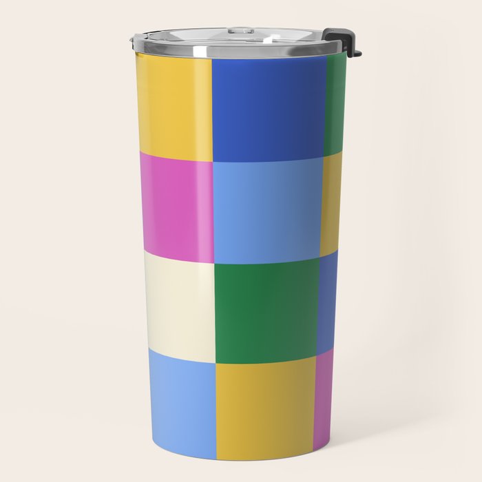 Bold Colorful Checks Pattern - Large XVI Travel Mug Gallery Image 2
