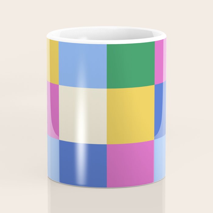 Bold Colorful Checks Pattern - Large XVI Coffee Mug Gallery Image 4
